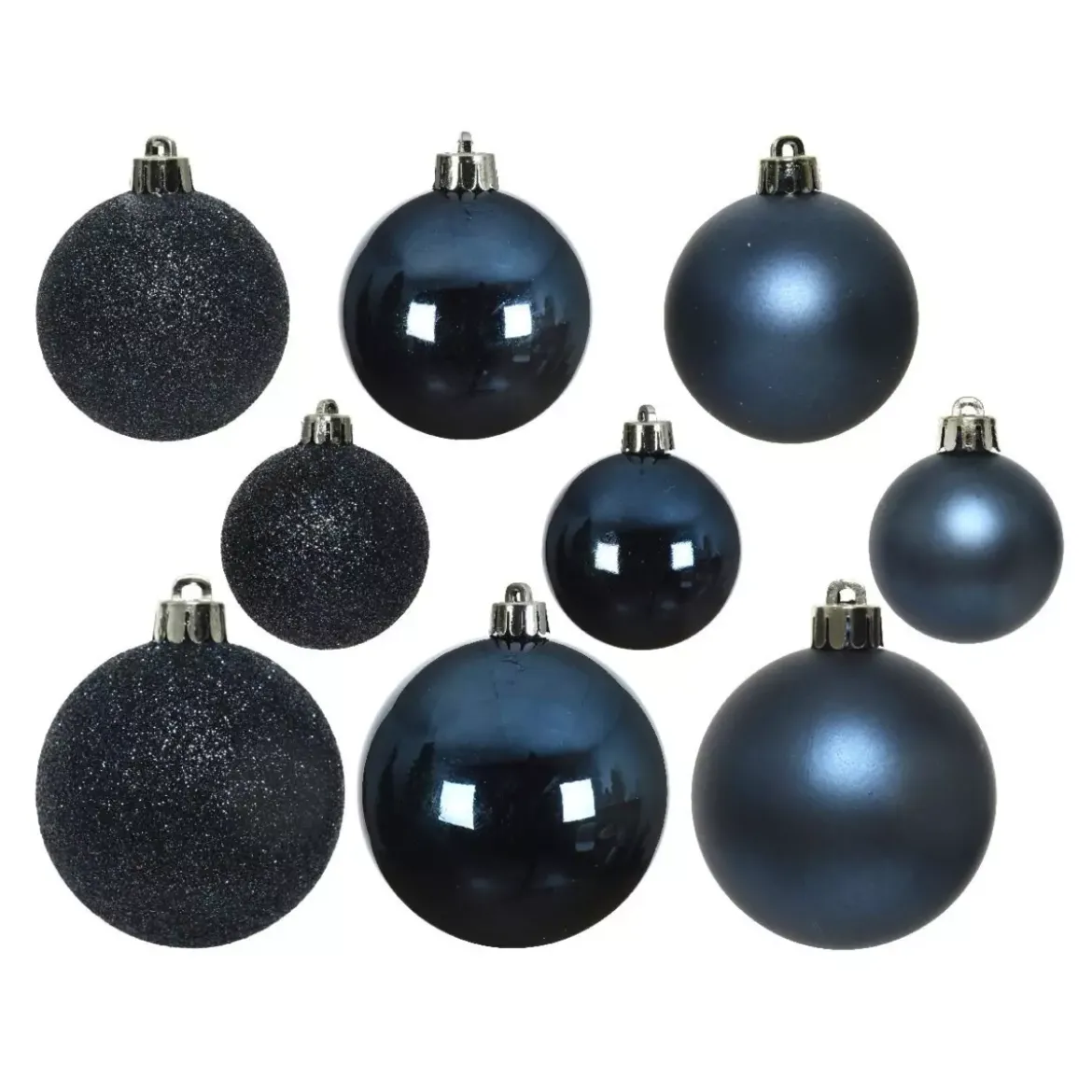Confezione di 30 palline di Natale Alpine assortite Blu notte