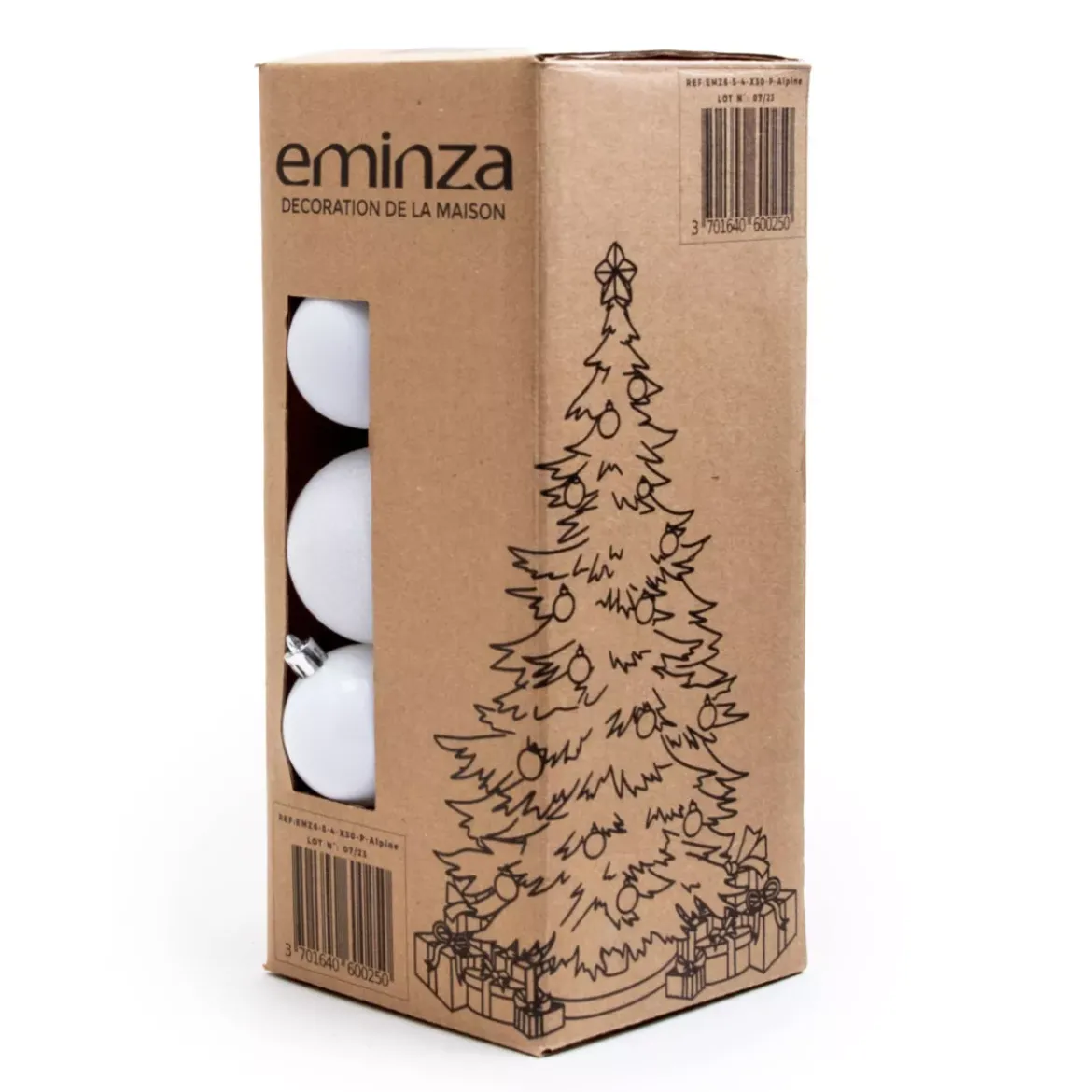 Confezione di 30 palline di Natale assortite New Alpine Bianco