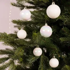 Confezione di 30 palline di Natale assortimento Alpine Bianco perlato