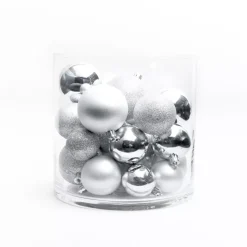 Confezione di 30 palline di Natale assortite New Alpine Argento