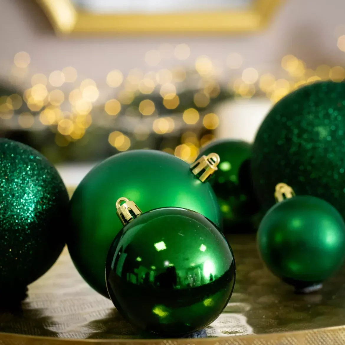 Confezione di 30 palline di Natale assortite New Alpine Verde abete