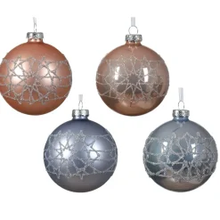 Confezione di 12 palline di Natale (D80 mm) in vetro Lazy Rose e Blu vaporoso