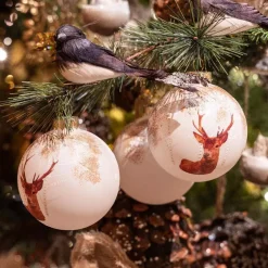 Confezione di 3 palline di Natale (D80 mm) in vetro Comète Bianco