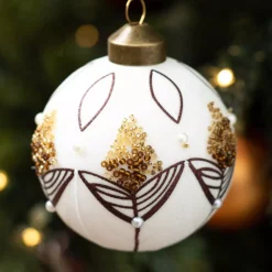 Confezione di 3 palline di Natale (D80 mm) vetro Douceur sucrée Bianco panna
