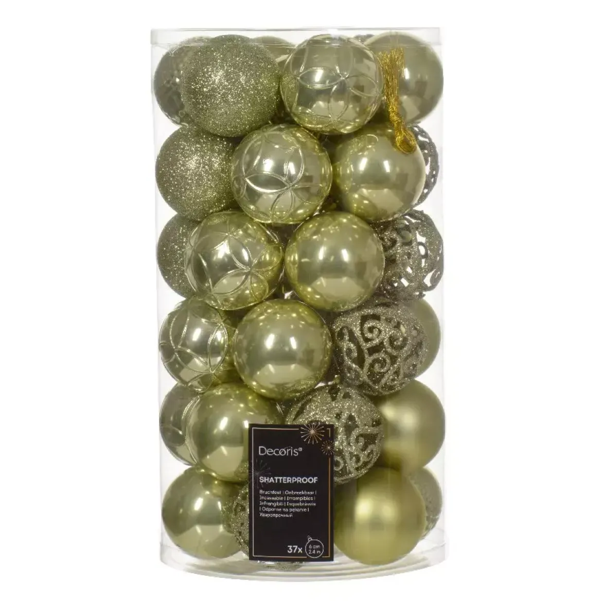 Confezione di 37 palline di Natale (D60 mm) Alpine Mix Pistacchio
