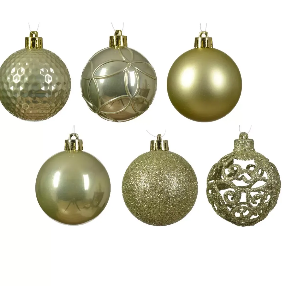 Confezione di 37 palline di Natale (D60 mm) Alpine Mix Pistacchio