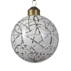Confezione di 3 palline di Natale (D80 mm) in vetro Vril Bianco
