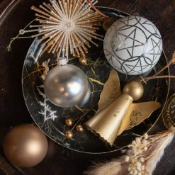 Confezione di 3 palline di Natale (D80 mm) in vetro Vril Bianco