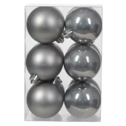 Confezione di 12 palline di Natale (D60 mm) Alpine Grigo marmo