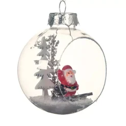 Confezione di 12 palline di Natale (Ø80 mm) Santo Trasparente
