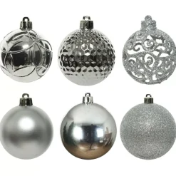 Confezione di 37 palline di Natale (D60 mm) Alpine mix Argento