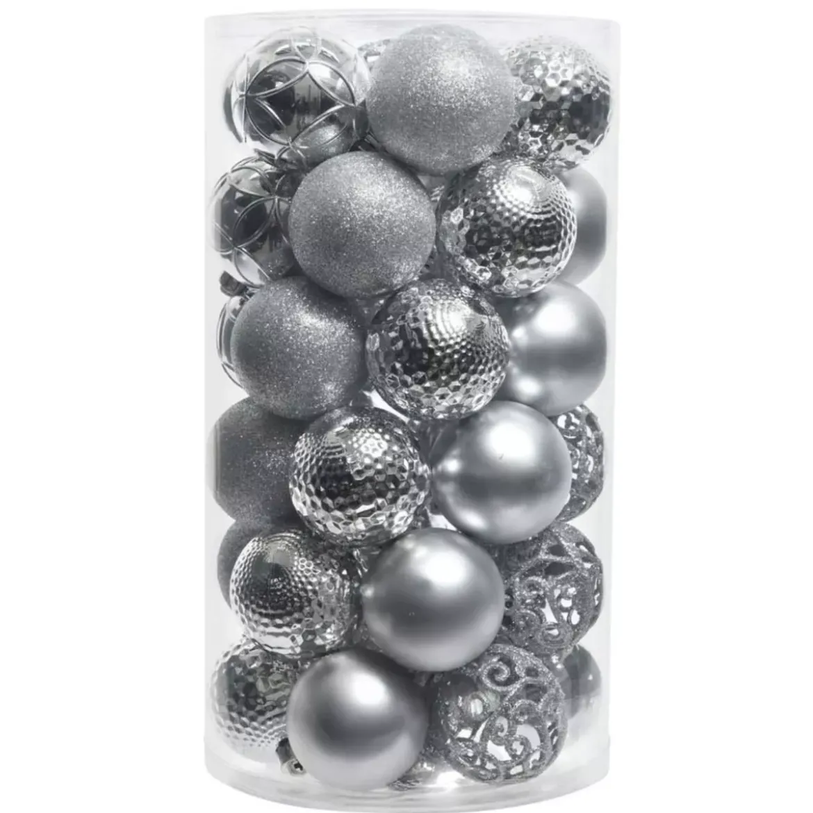 Confezione di 37 palline di Natale (D60 mm) Alpine mix Argento