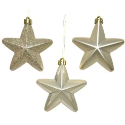 Confezione di 6 stelle di Natale da appendere con clip Perla