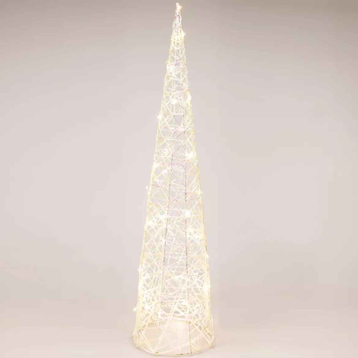Cono luminoso con pile 40 micro LED (H80 cm) Scintille Bianco caldo