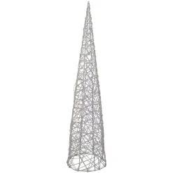 Cono luminoso con pile 40 micro LED (H80 cm) Scintille Bianco caldo