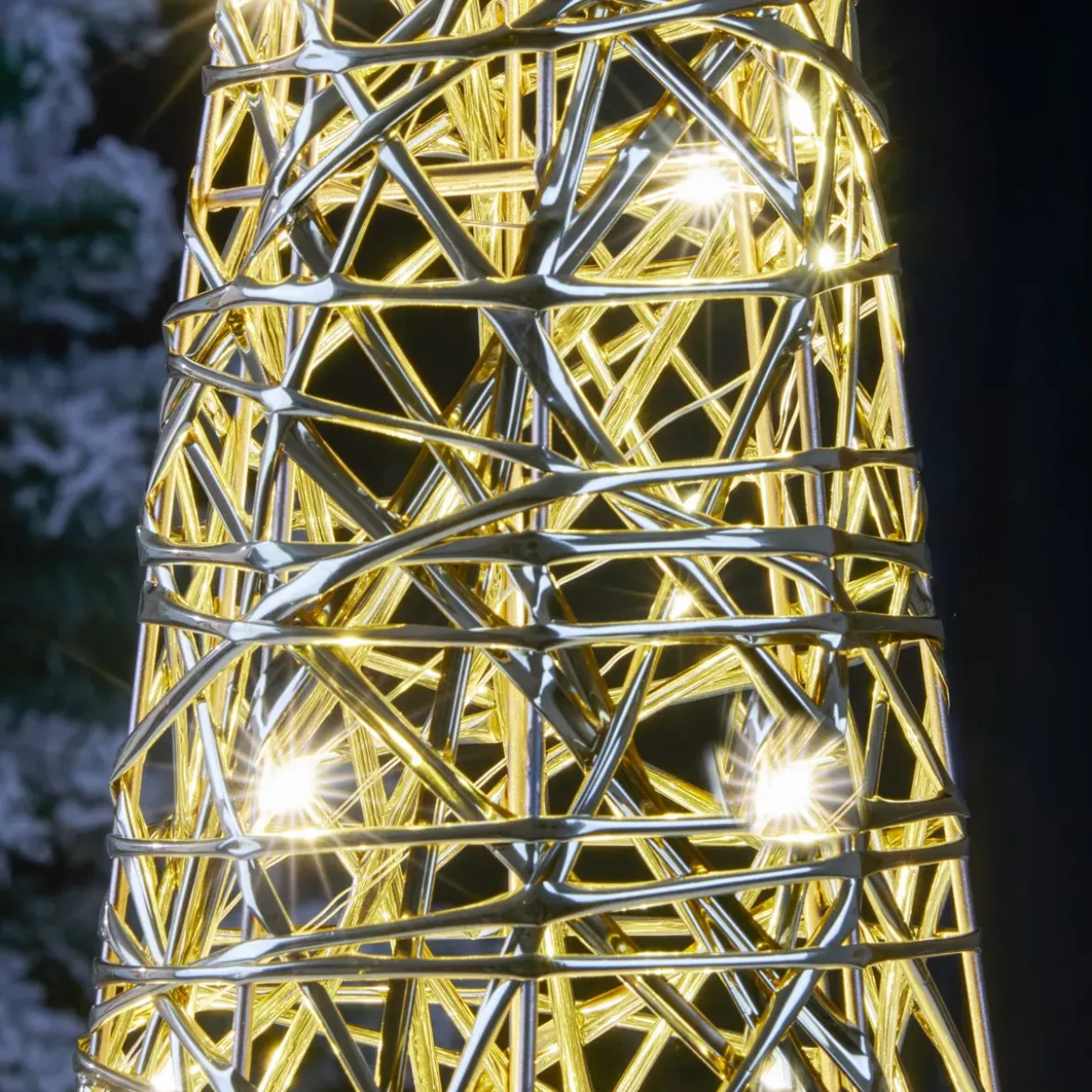 Cono luminoso con pile 30 micro LED (H60 cm) Éclats Bianco caldo