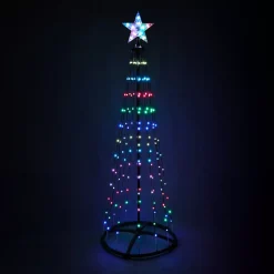 Cono Luminoso Digitale 370 Micro Led (H210 cm) Scintillante Nero e Multicolore