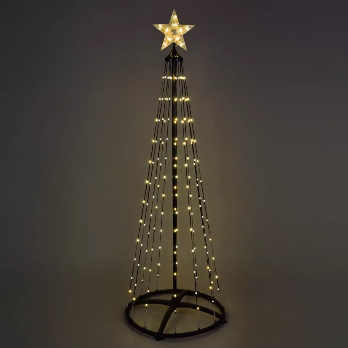 Cono luminoso Digital 154 Micro Led (H150 cm) Twinkling Nero e bianco caldo
