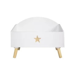 Contenitore porta giocattoli bambino legno (H44 cm) Stars Bianco