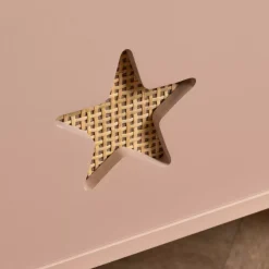 Contenitore porta giocattoli bambino legno (H44 cm) Stars Rosa