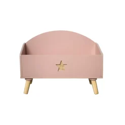 Contenitore porta giocattoli bambino legno (H44 cm) Stars Rosa
