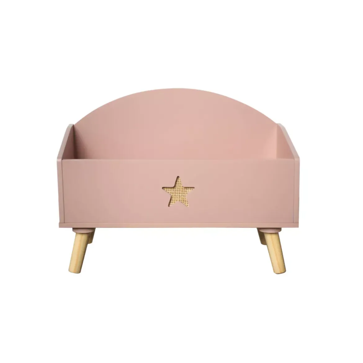 Contenitore porta giocattoli bambino legno (H44 cm) Stars Rosa