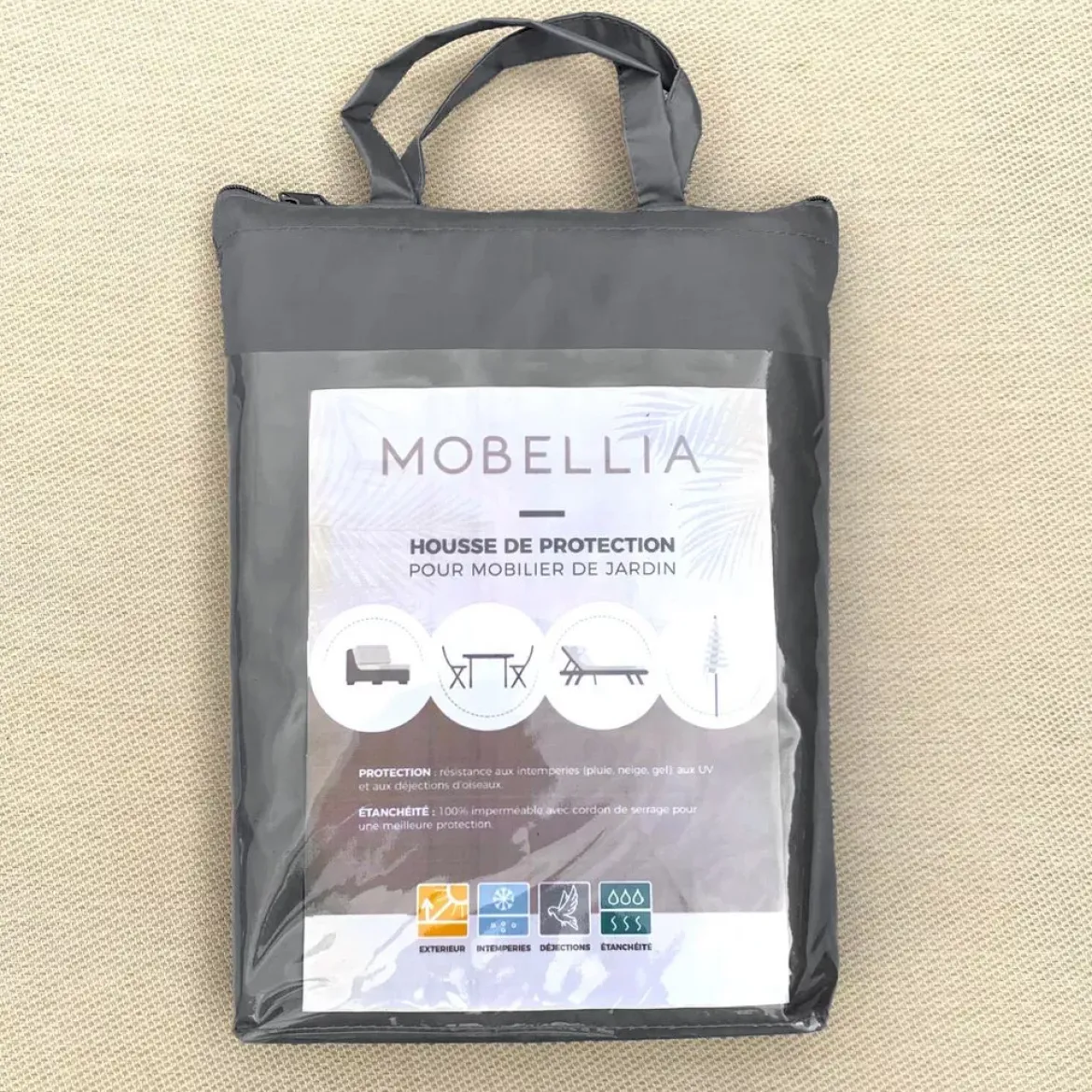 Copertura protettiva impermeabile per tavolo quadrato (165 x 165 cm) Grigio