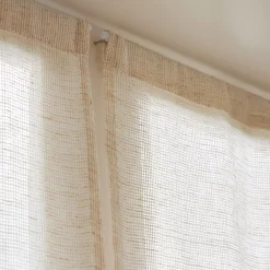 Coppia di tende a occhielli effetto lino (60 x 120 cm) Luca Beige