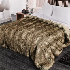 Copriletto (250 x 260 cm) Ecopelliccia Grizzly