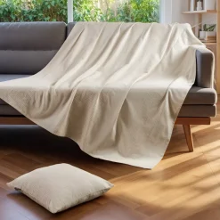 Copriletto cotone (180 x 220 cm) Léa Beige pampa