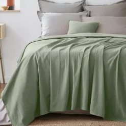 Copriletto cotone (180 x 220 cm) Léa Verde rosmarino