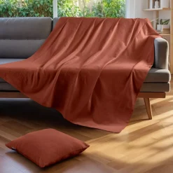 Copriletto cotone (220 x 250 cm) Léa Terracotta