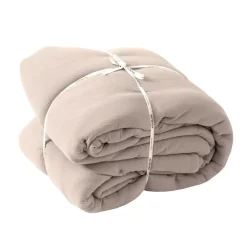 Copriletto in garza di cotone (260 x 240 cm) Gaïa Beige pampa