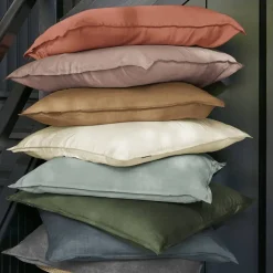 Coprimaterasso in lyocell Tencel™ lavato (140 x 200 cm) Olivia Verde rosmarino