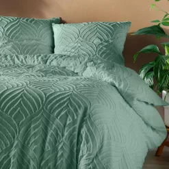 Copripiumino e due federe microfibra (260 x 240 cm) Heltie Verde salvia