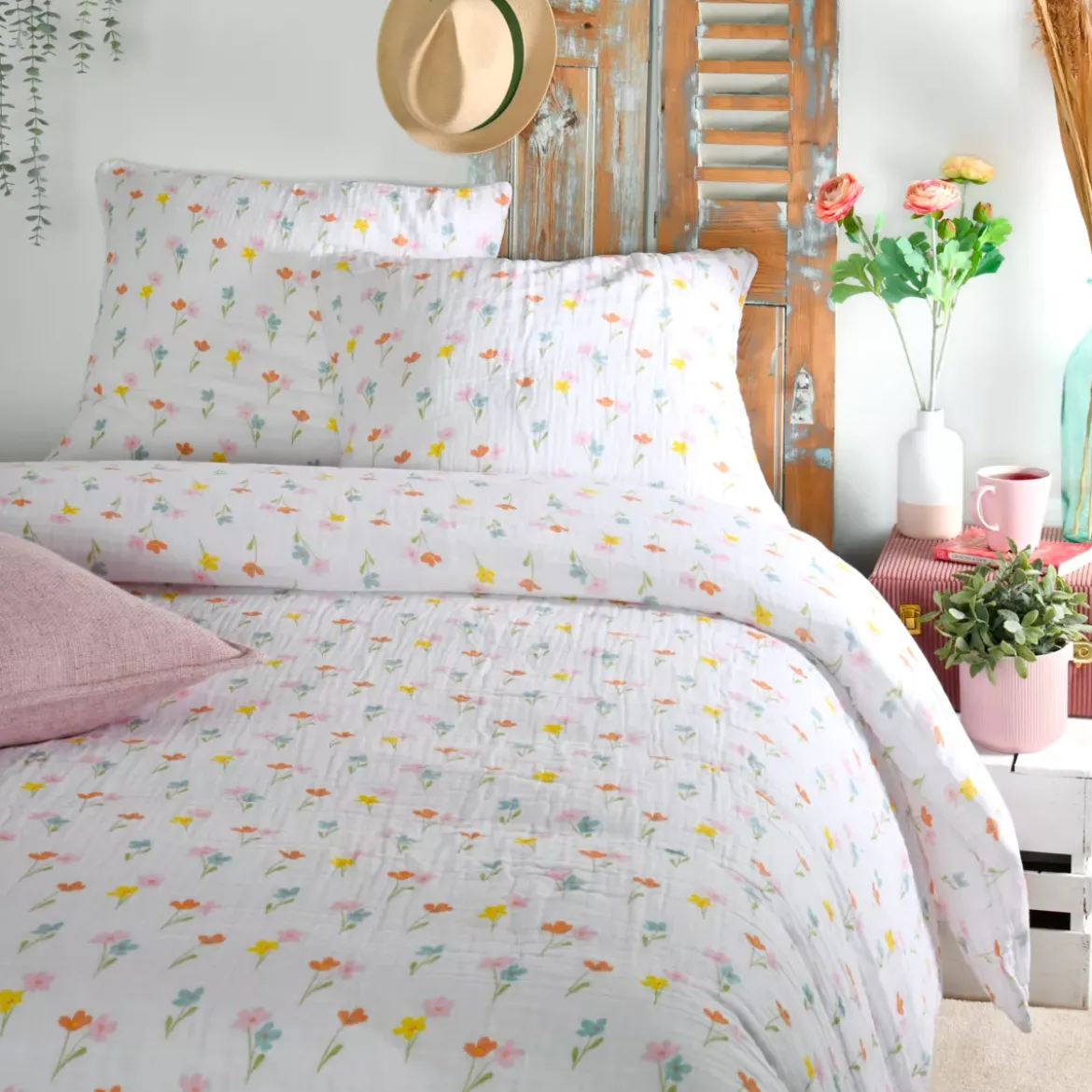 Copripiumino e due federe in doppio cotone (240 x 220 cm) Heloise Multicolore