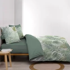 Copripiumino e due federe in cotone (240 x 220 cm) Nymea Verde