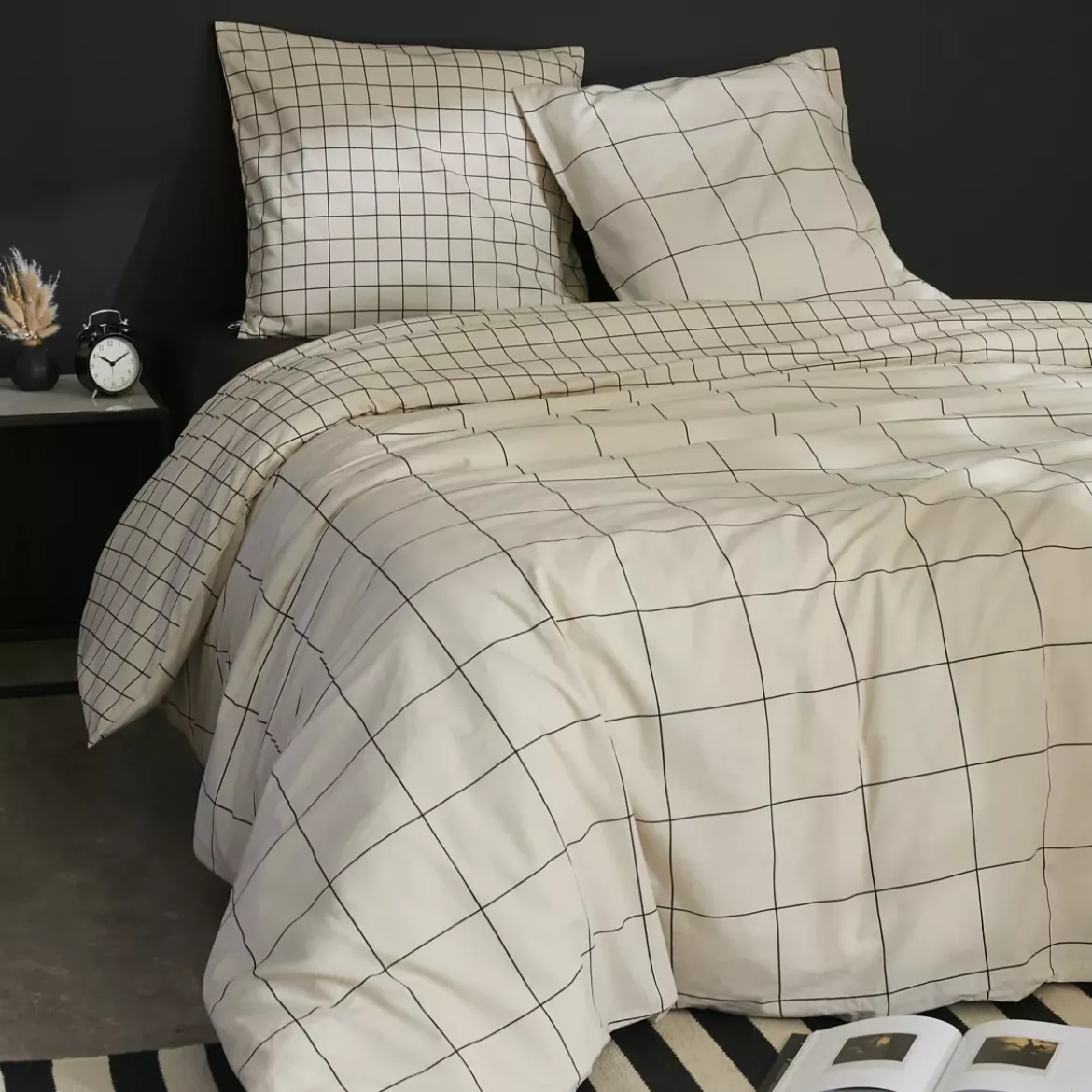 Copripiumino e due federe cotone (260 x 240 cm) Carrie Beige