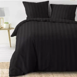 Copripiumino e due federe microfibra (240 x 220 cm) Cleo Nero
