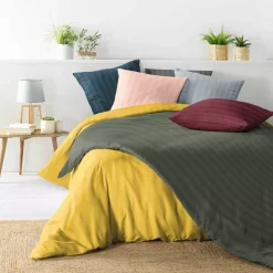 Copripiumino e due federe microfibra (240 x 220 cm) Cleo Nero