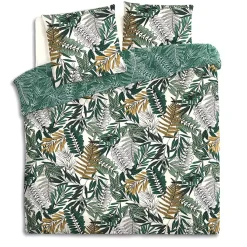 Copripiumino e due federe quadrate cotone (260 cm) Tropik Verde