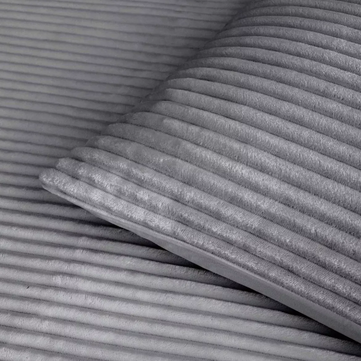 Copripiumino e due federe in flanella (240 x 220 cm) Veloutea Grigio antracite