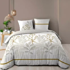 Copripiumino e due federe in cotone (240 x 220 cm) Raoni Tortora