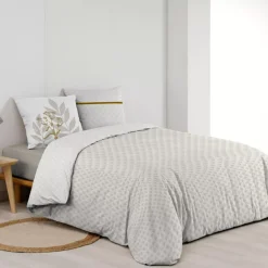 Copripiumino e due federe in cotone (240 x 220 cm) Raoni Tortora