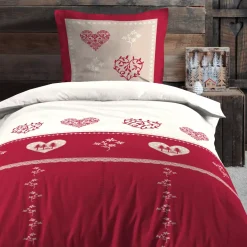 Copripiumino e federa in cotone (140 x 200 cm) Modane Rosso