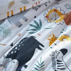 Copripiumino e federa per bambini in cotone (140 x 200 cm) Savana Multicolore