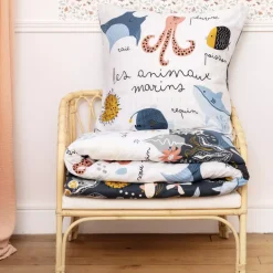 Copripiumino e una federa bambino cotone (140 cm) Octopia Multicolore