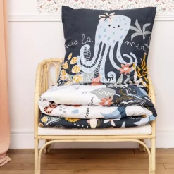 Copripiumino e una federa bambino cotone (140 cm) Octopia Multicolore