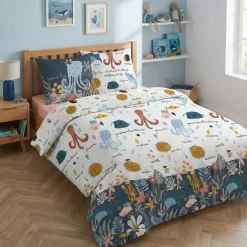 Copripiumino e una federa bambino cotone (240 cm) Octopia Multicolore