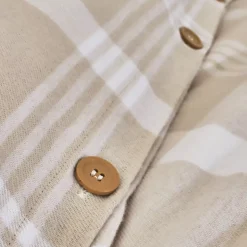Copripiumino flanella di cotone (200 x 200 cm) Nina quadri Beige